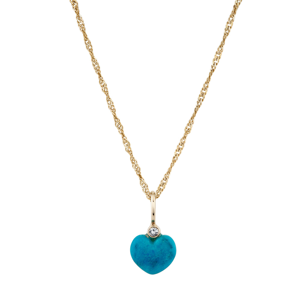 Carved Turquoise Sweetheart Charm -- Ariel Gordon Jewelry