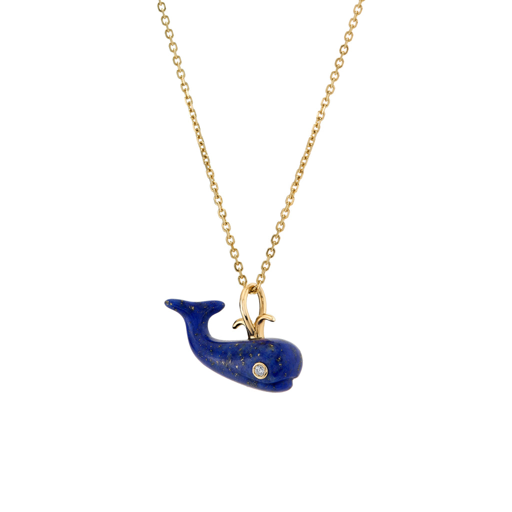 Lapis Migrating Whale Charm -- Ariel Gordon Jewelry