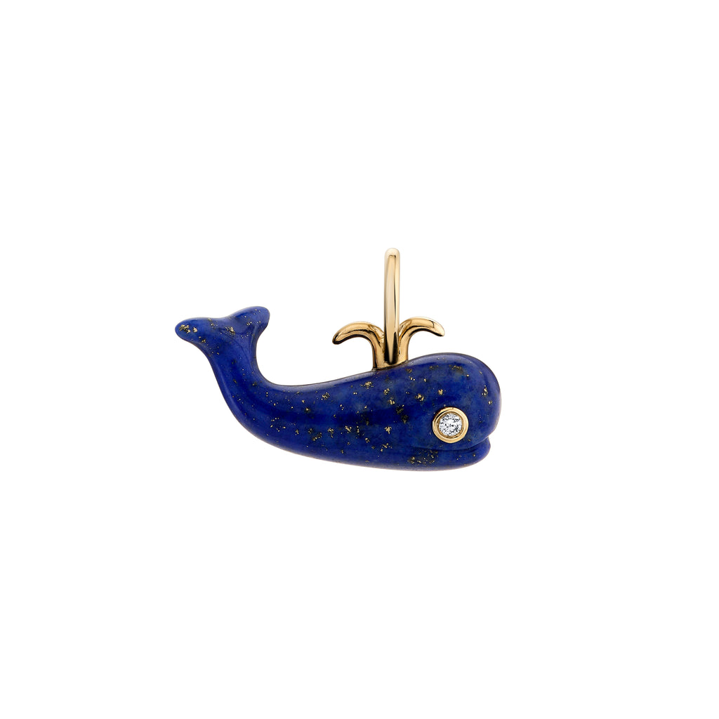 Lapis Migrating Whale Charm -- Ariel Gordon Jewelry