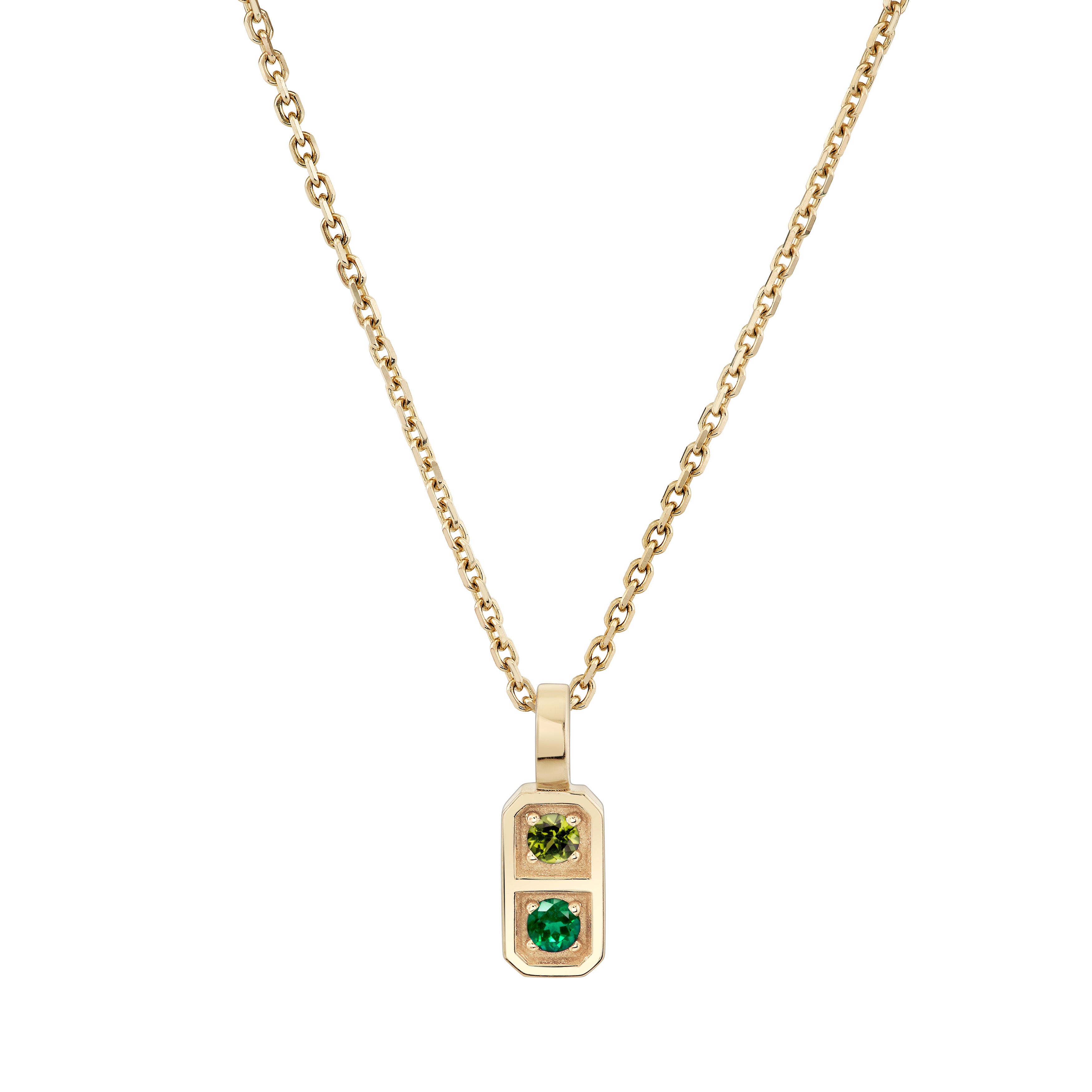 Two Birthstone Tablet Pendant