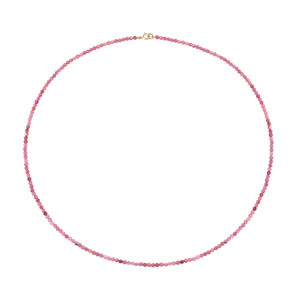 Petite Pink Tourmaline Beaded Necklace