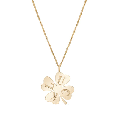 Four-Leaf Clover Signet Pendant