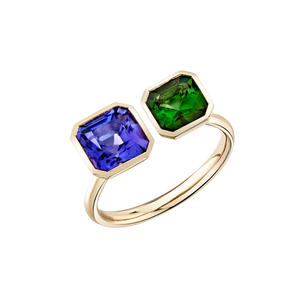 Toi et Moi Fern Gemstone Ring -- Ariel Gordon Jewelry