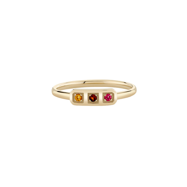 Three Birthstone Tablet Ring