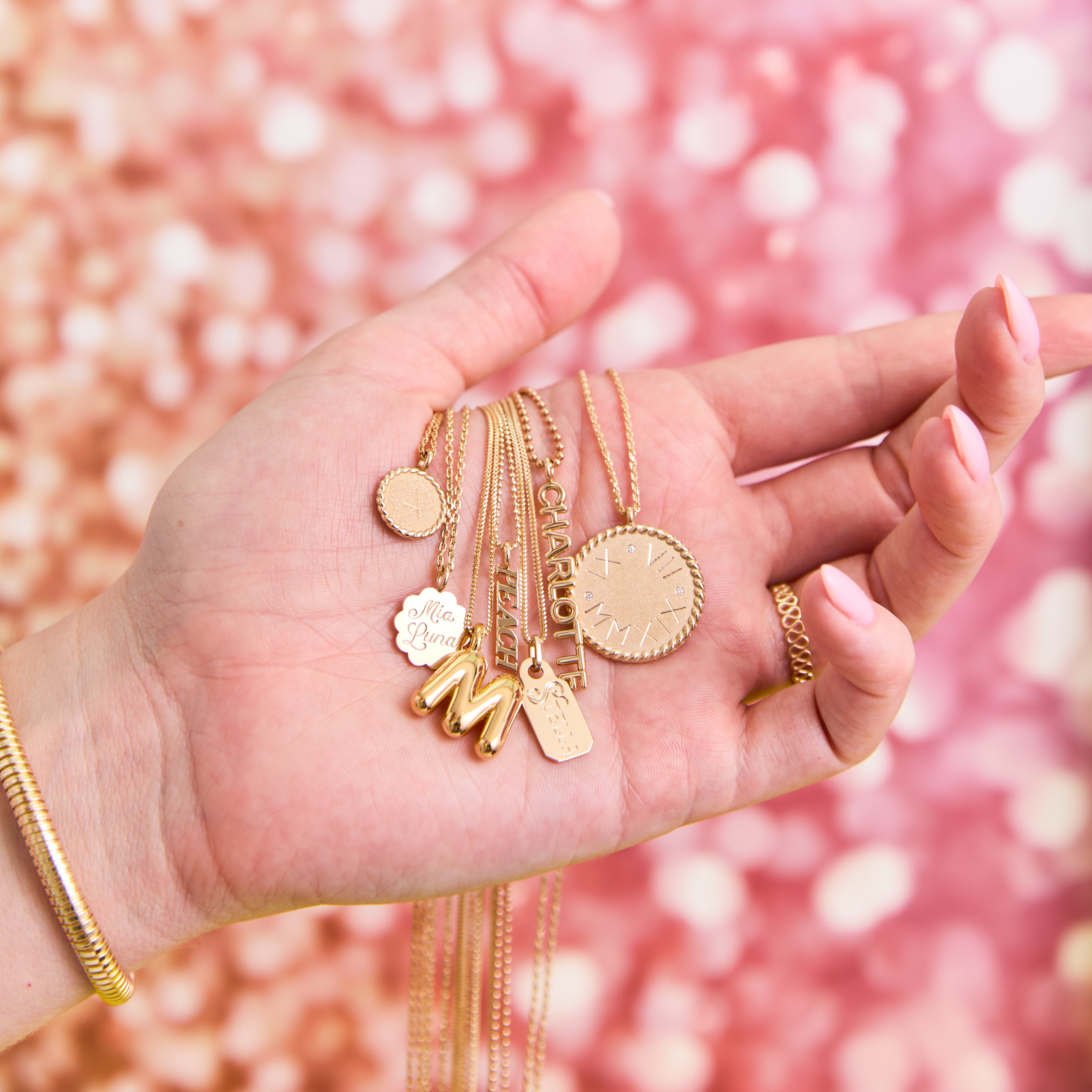 Personalized Mini 14k Gold Disc Necklace | Hand Engraved – Ariel