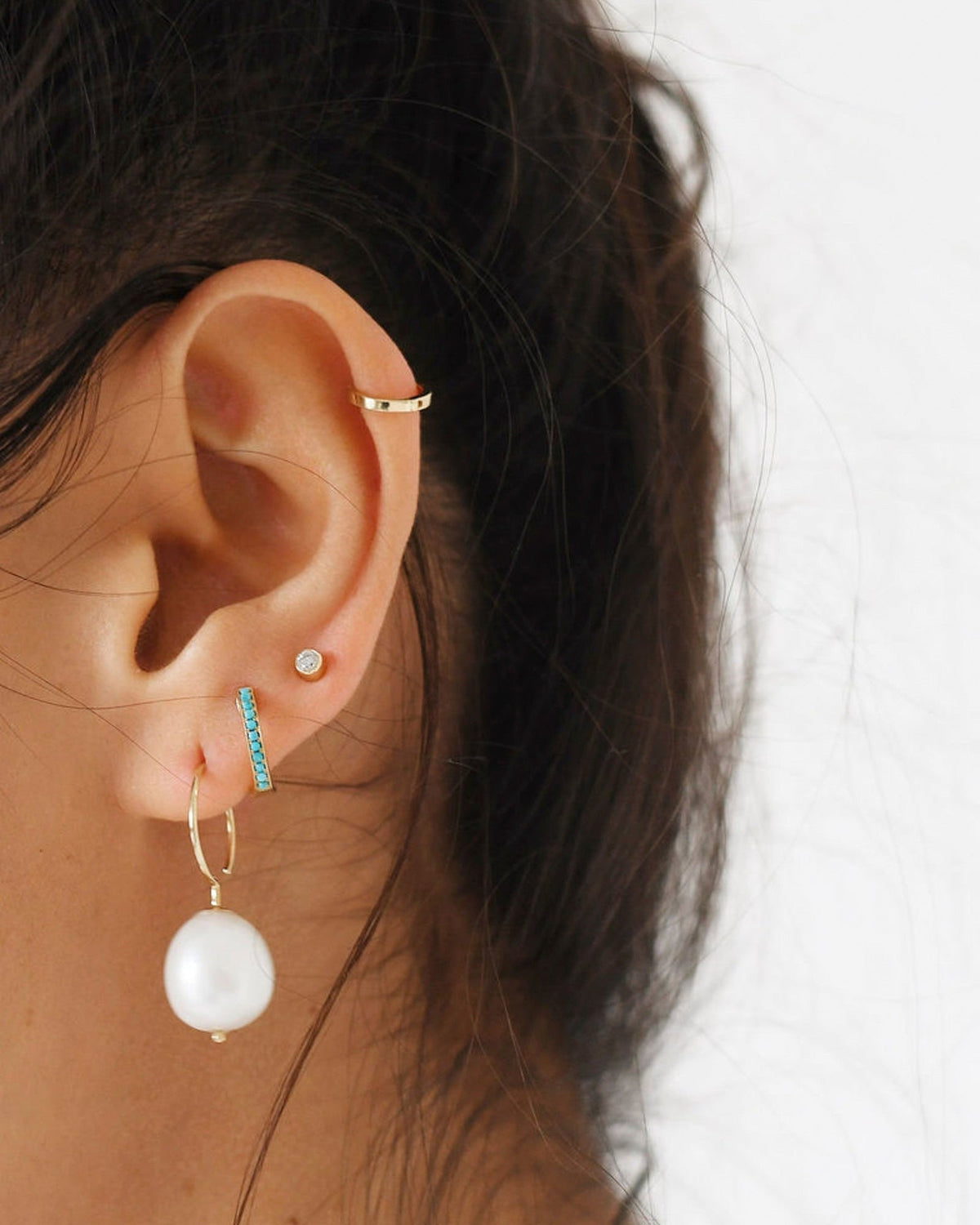 Petite Hoops, styled photo