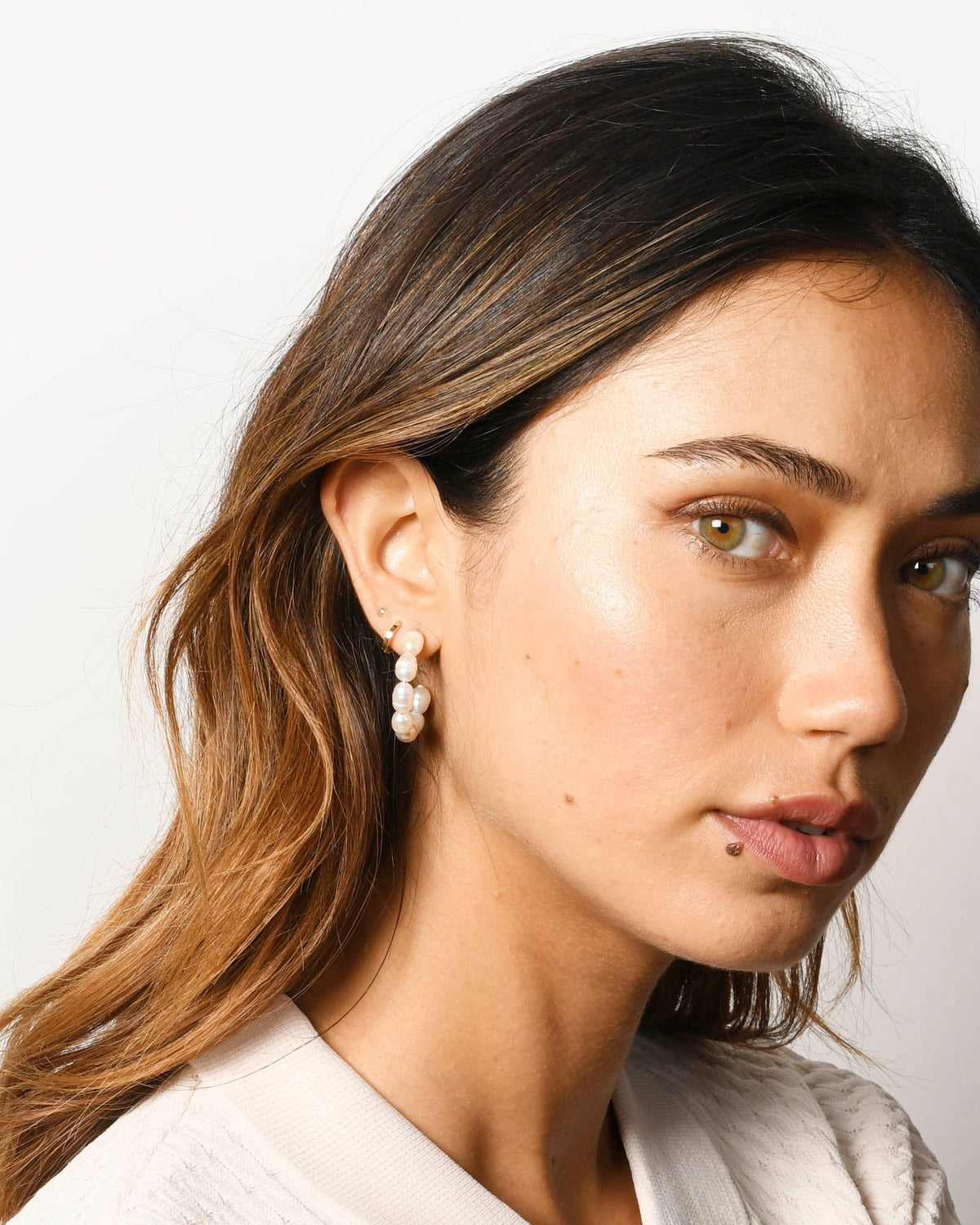 Petite Hoops, styled photo