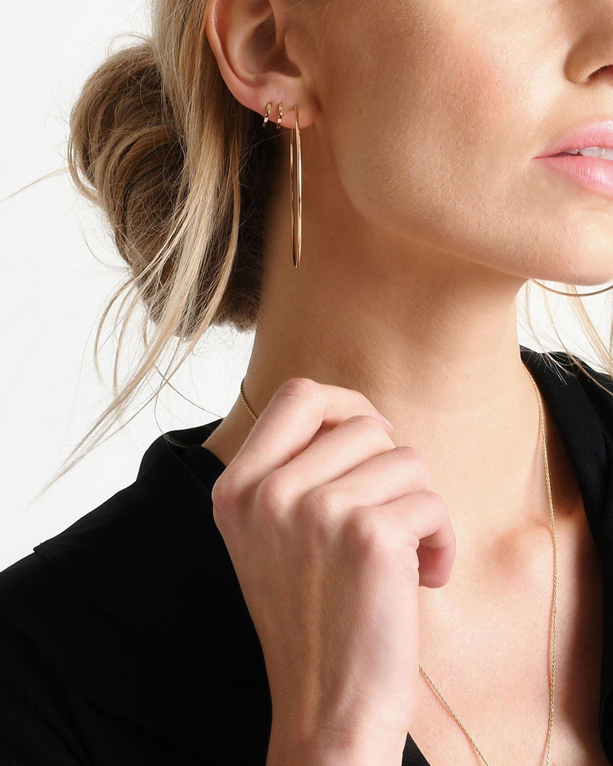 Petite Hoops, styled photo