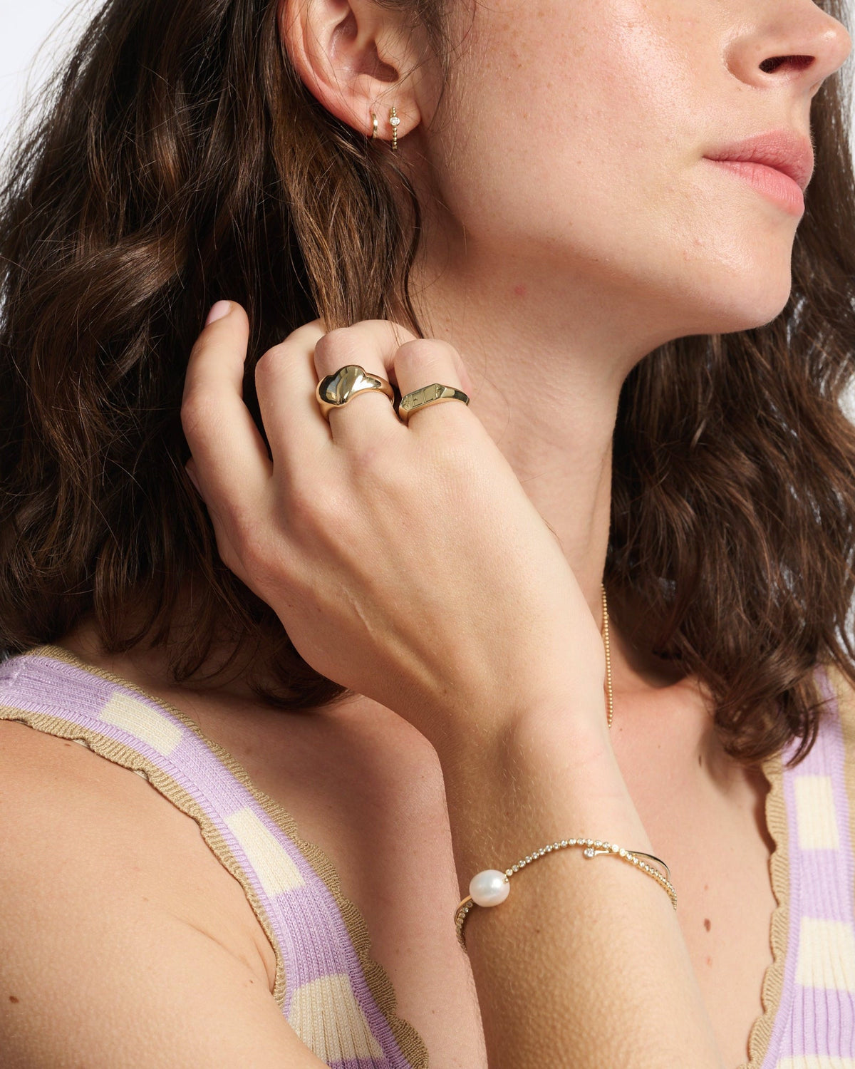 Petite Hoops, styled photo