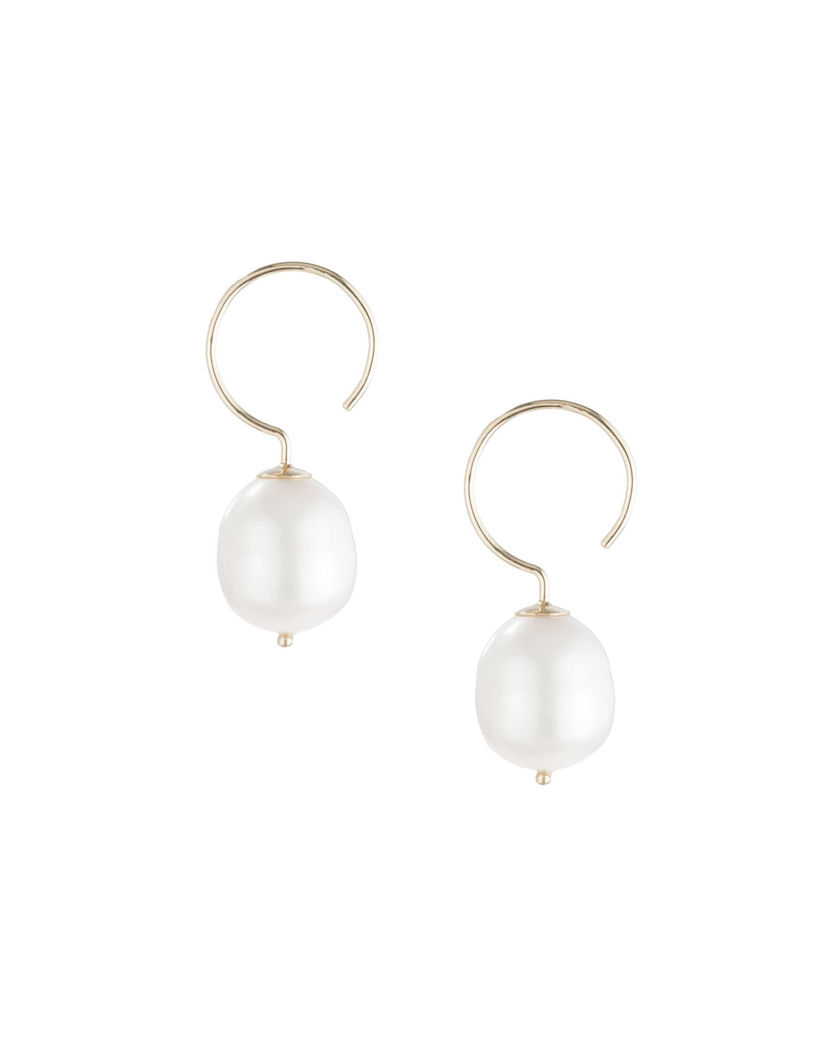 Baroque Pearl Swing Hoops, product photo