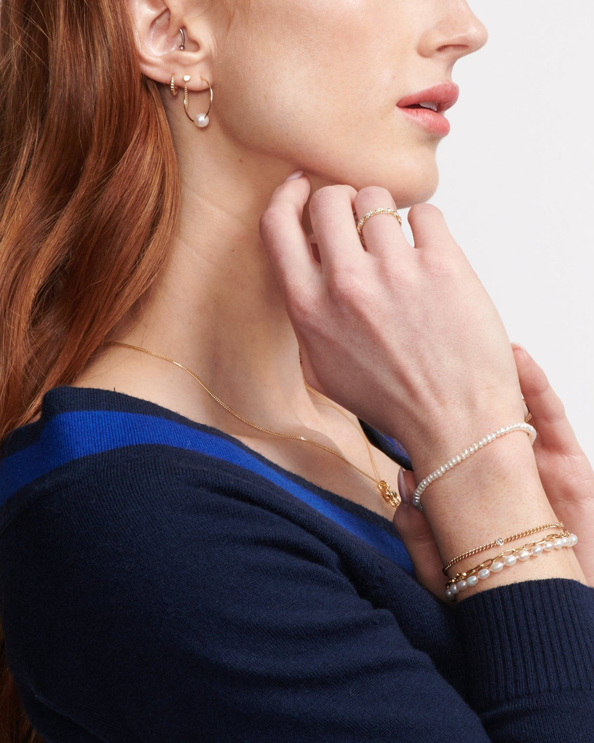Twisted Petite Hoops, styled photo