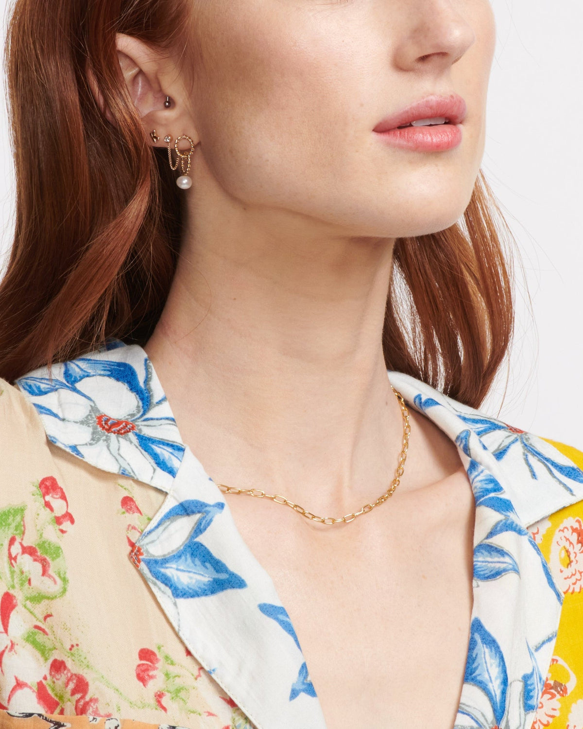 Mini Helium Initial Studs, styled photo
