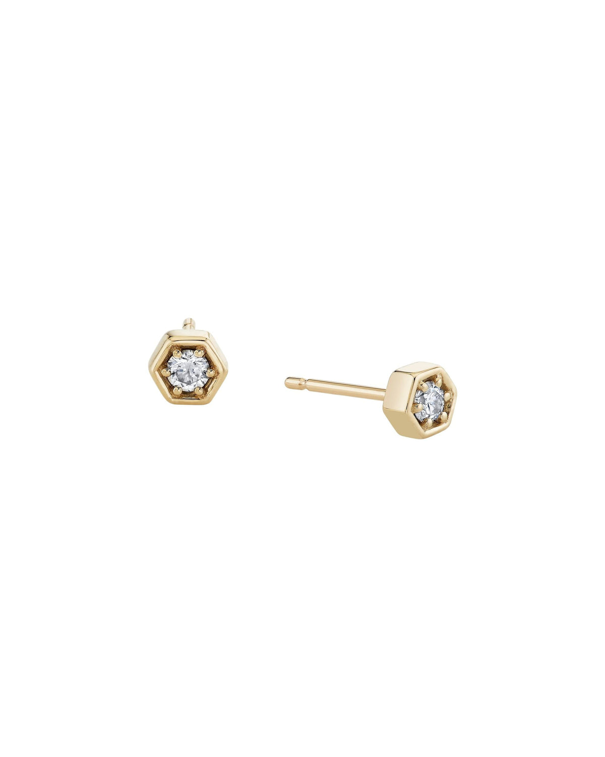Diamond Hex Studs, product photo