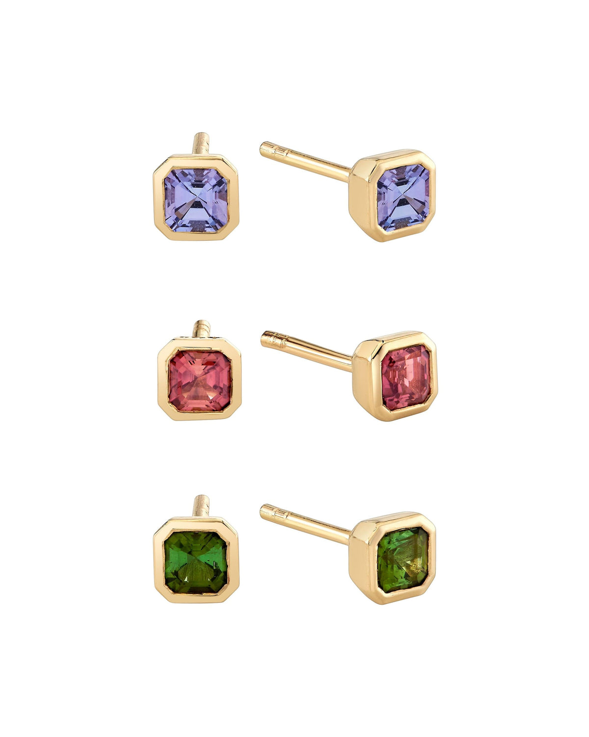 Petite Iris Asscher Studs, product photo