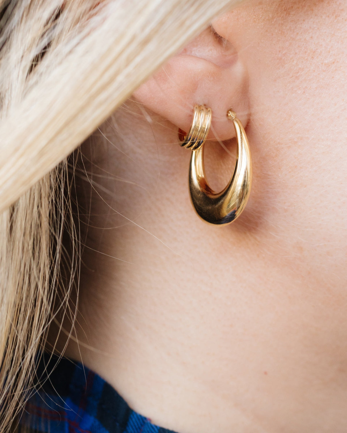 Mini Triptych Hoops, styled photo