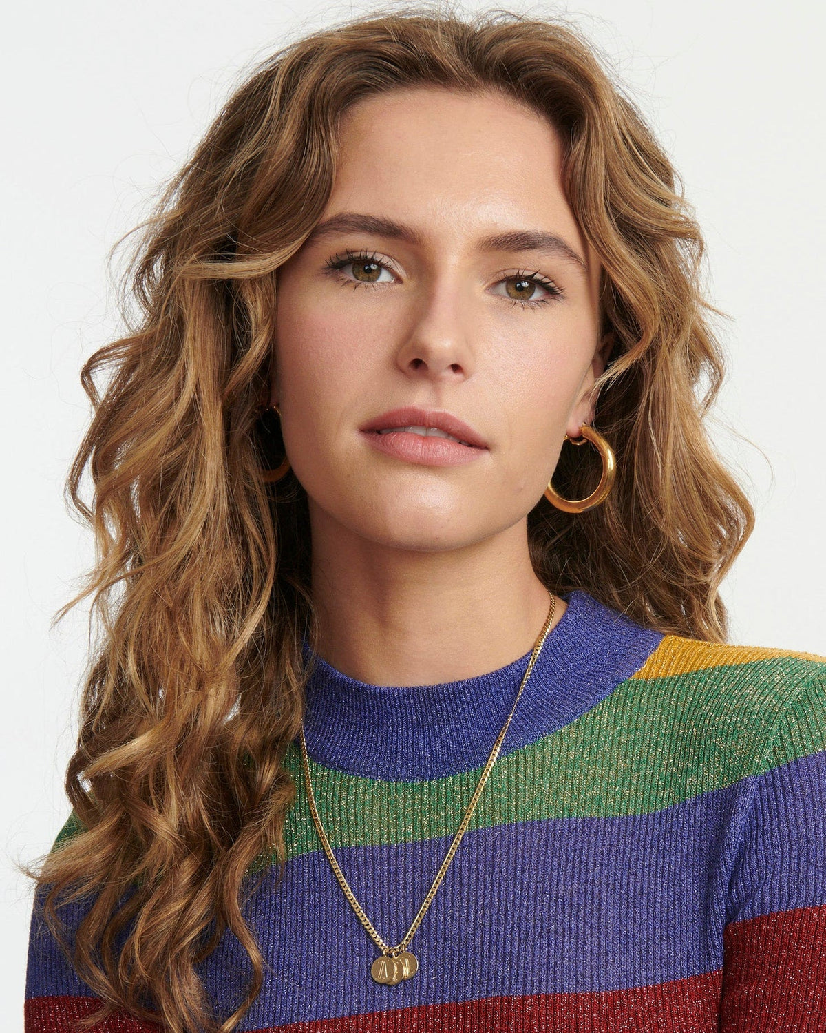 Medallion Signet Necklace, styled photo