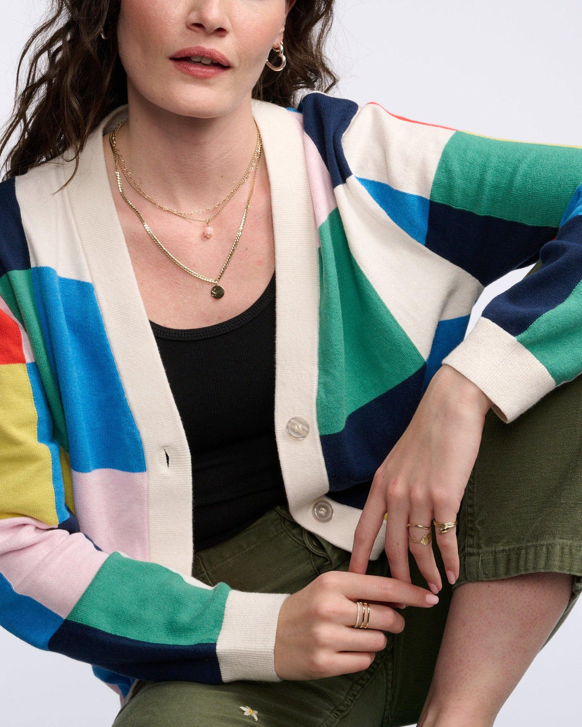 Medallion Signet Necklace, styled photo