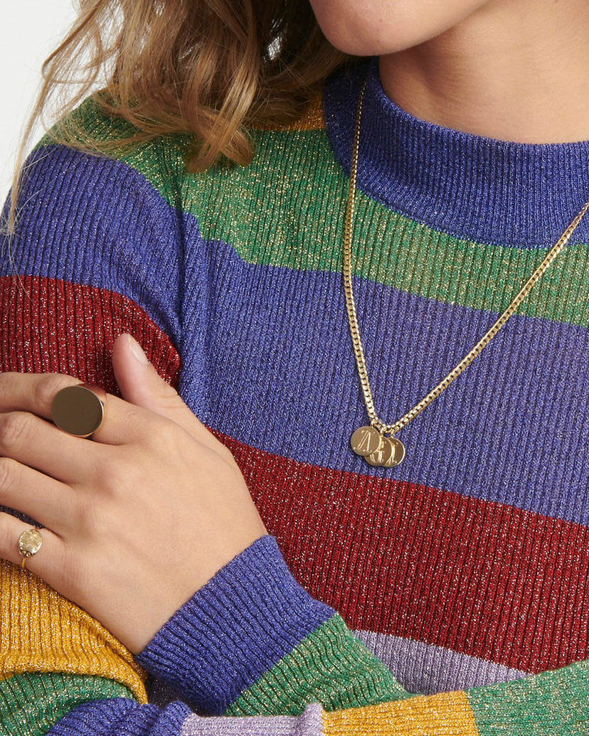 Medallion Signet Necklace, styled photo