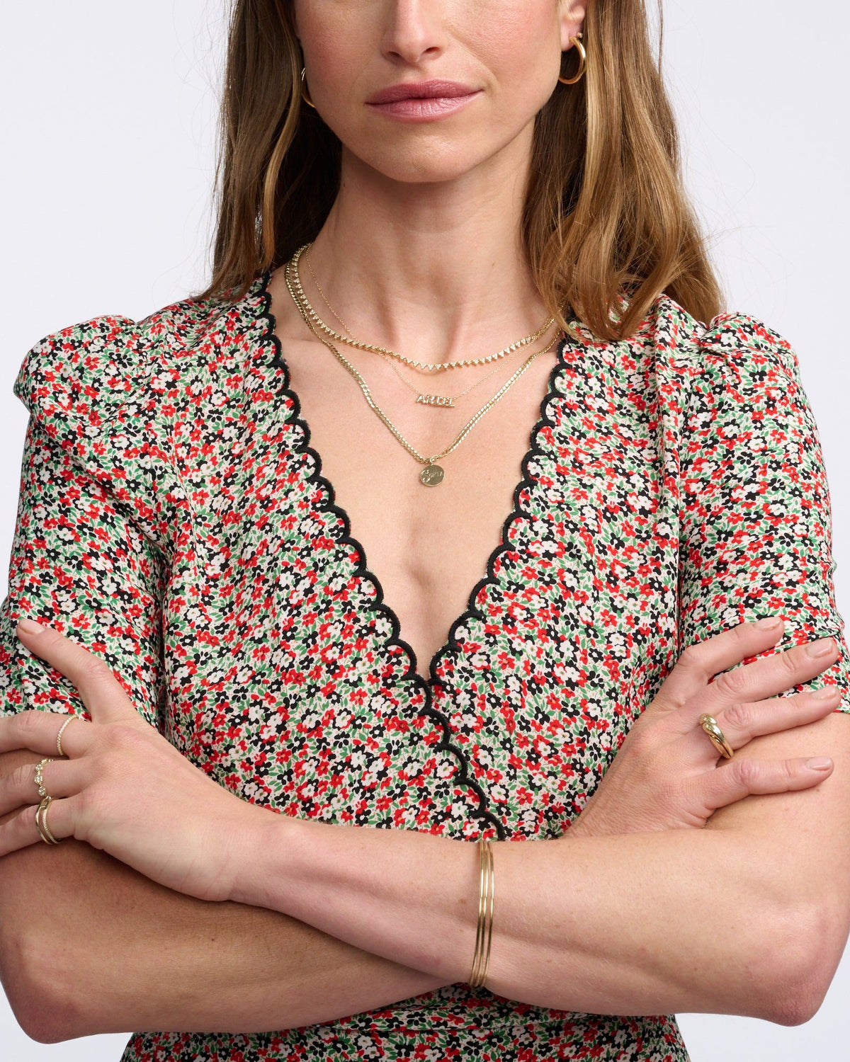 Medallion Signet Necklace, styled photo