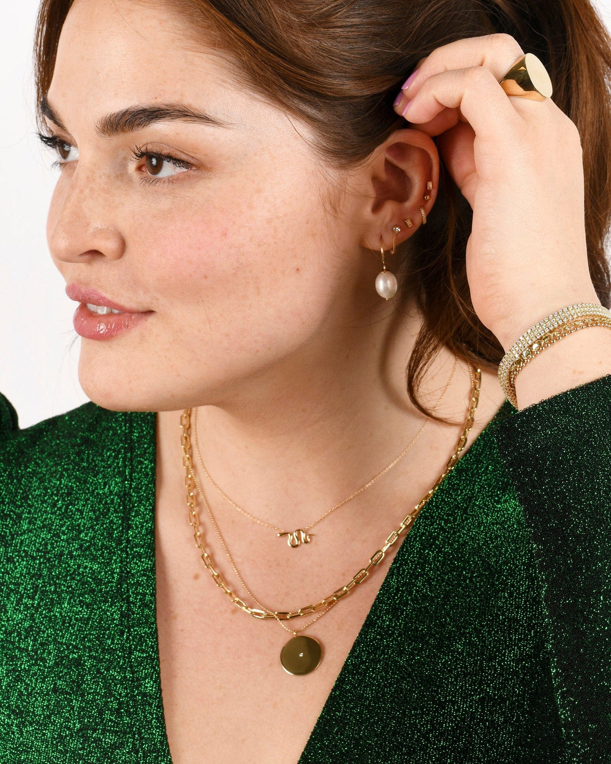 Classic Link Necklace, styled photo