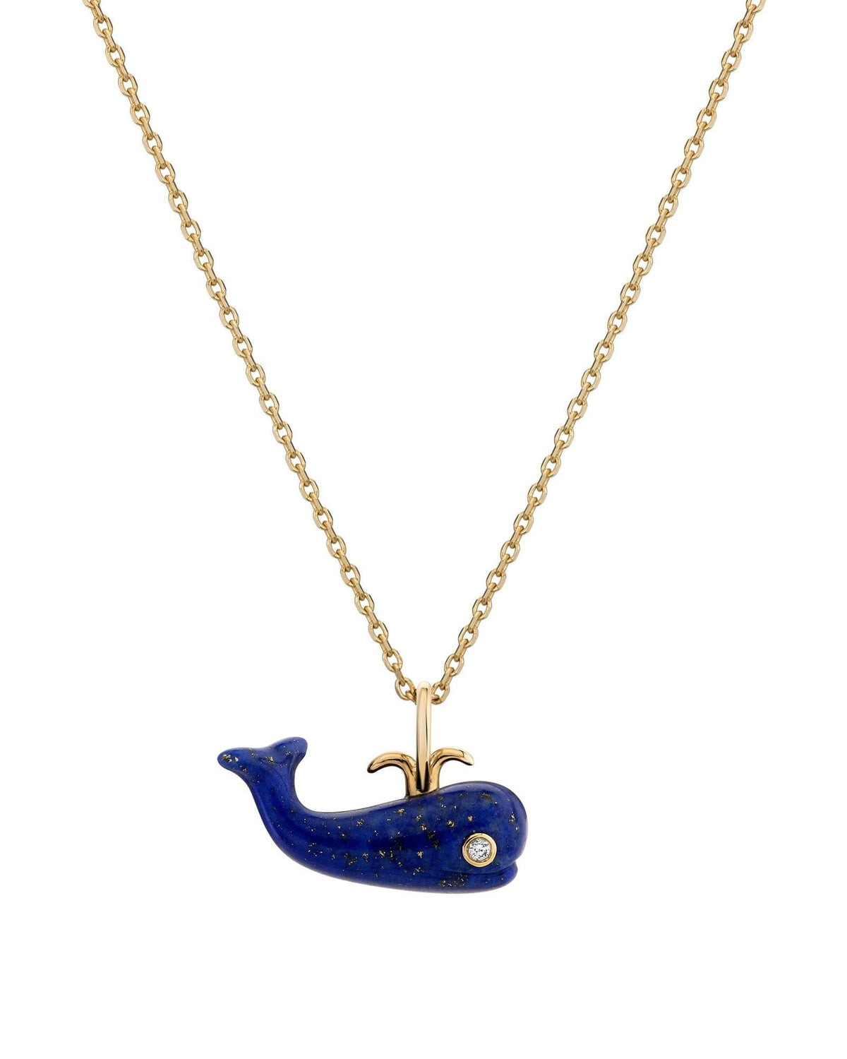 Lapis Migrating Whale Charm, product photo