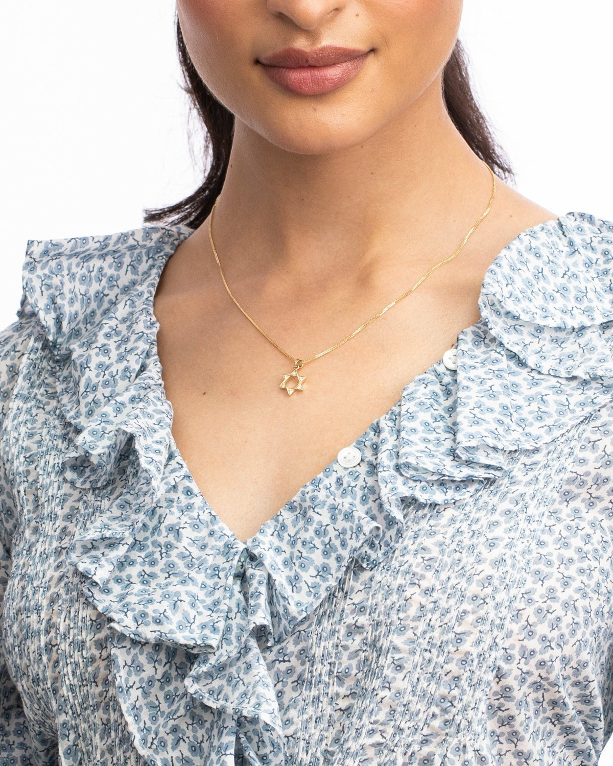 Diamond Star of David Talisman Charm, styled photo