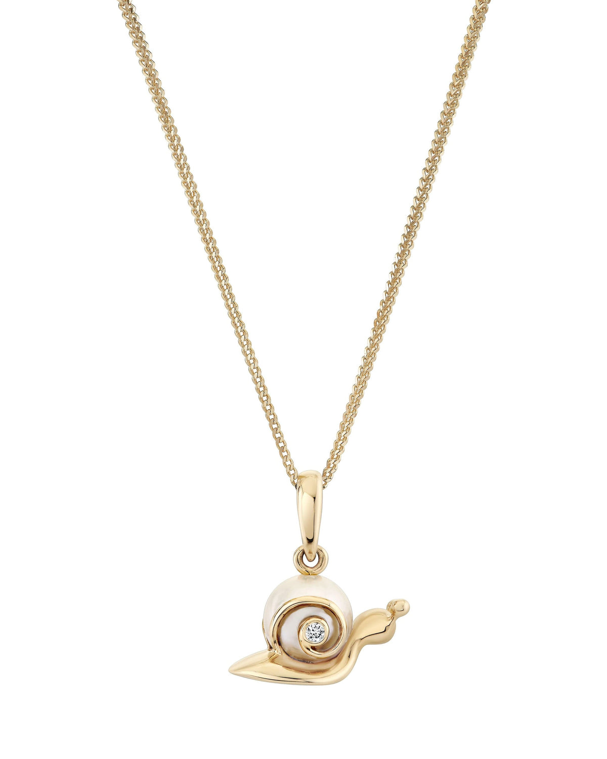 Petite Pearl Snail Charm, product photo