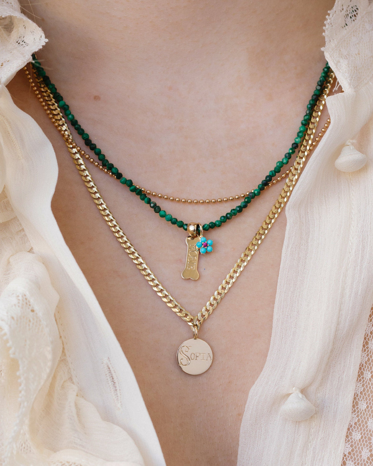 Turquoise and Tourmaline Aurora Charm, styled photo