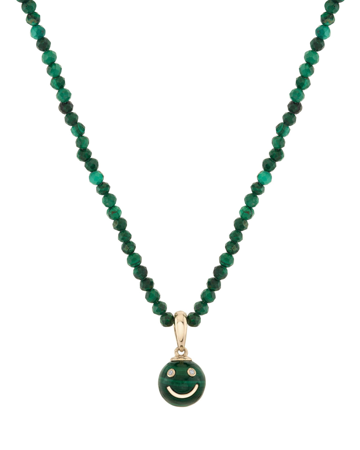 Petite Malachite Beaded Necklace, product photo