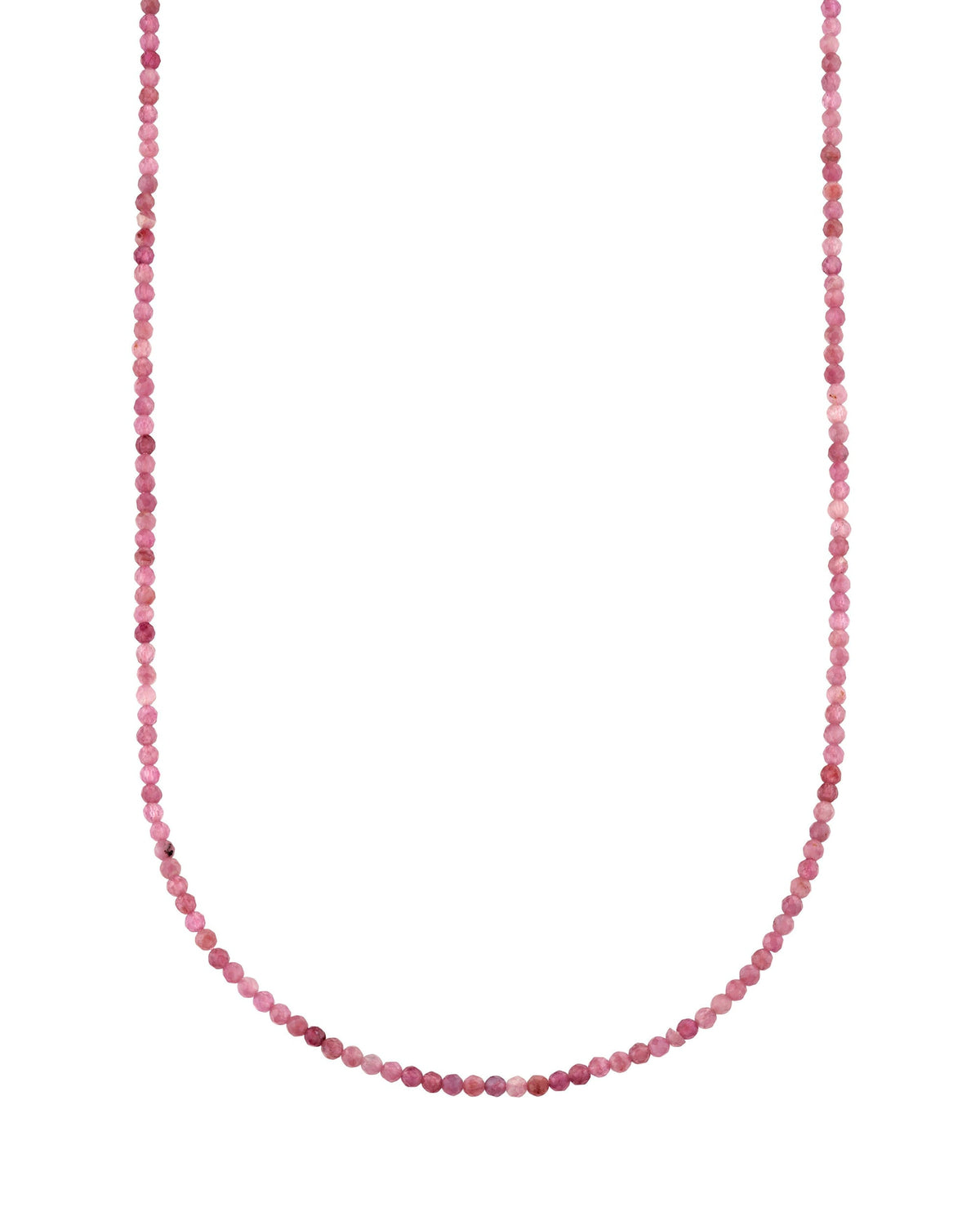 Petite Pink Tourmaline Beaded Necklace, product photo