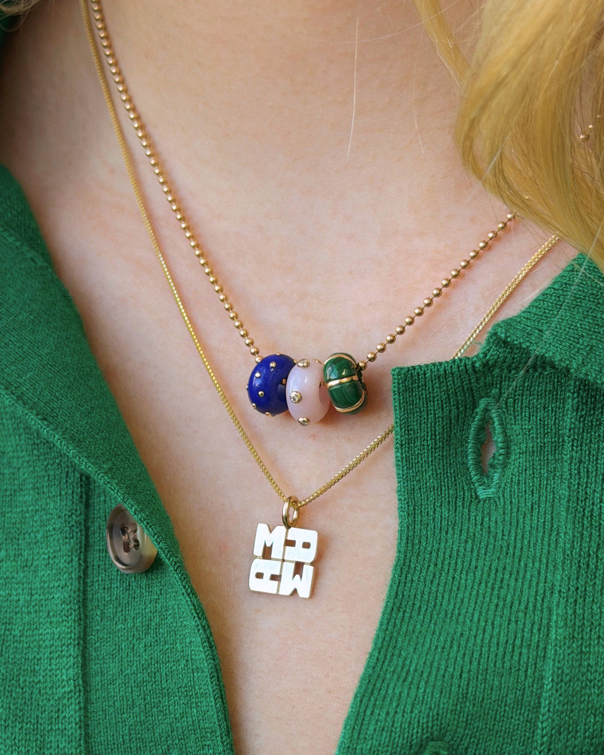 Opal and Diamond Rondelle Bead, styled photo