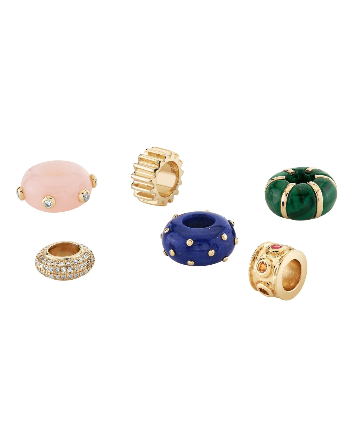 Opal and Diamond Rondelle Bead, product photo