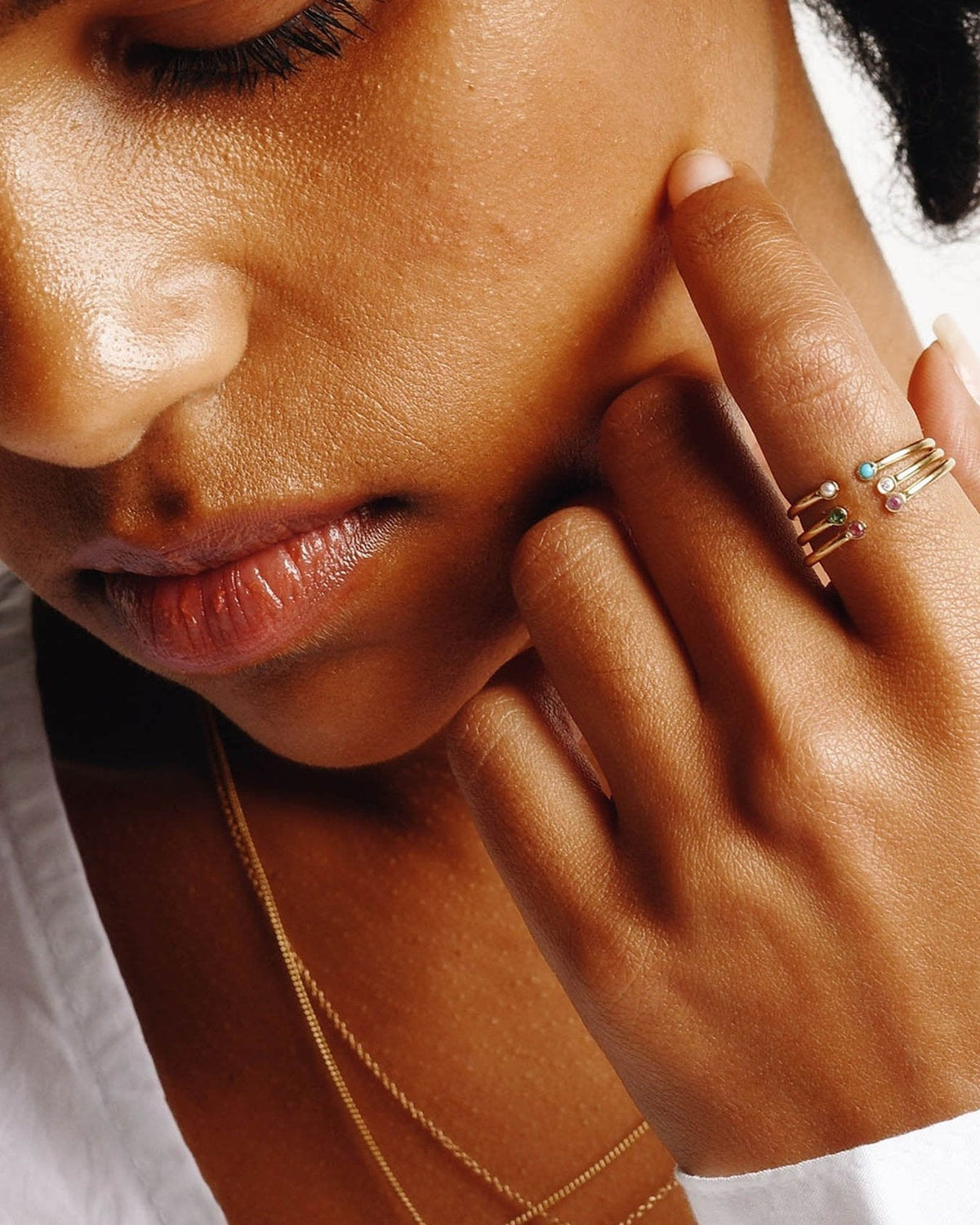 Dual Birthstone Ring, styled photo