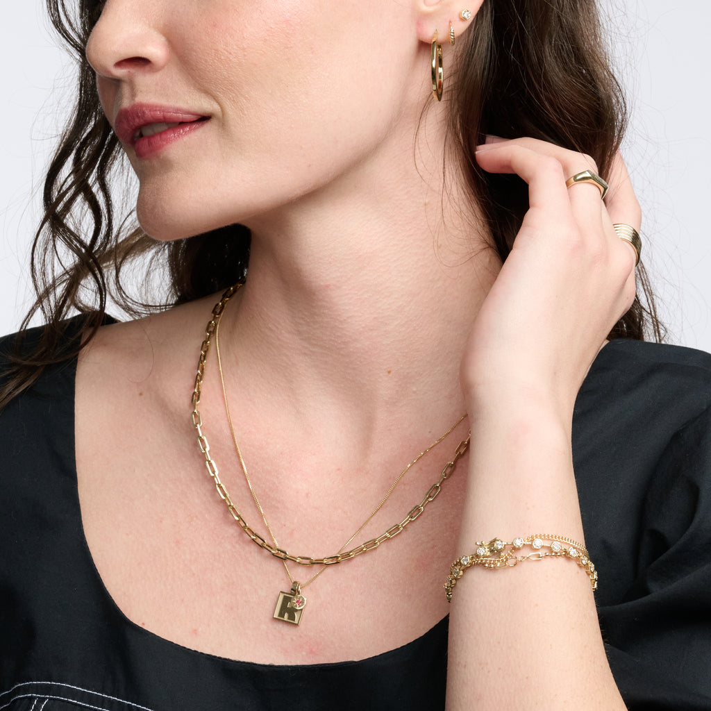 Varsity Initial Pendant -- Ariel Gordon Jewelry