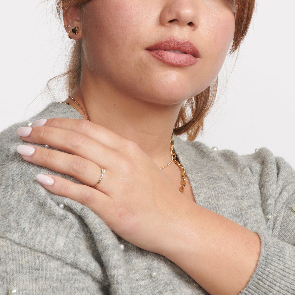 Teensy Oval Diamond Ring -- Ariel Gordon Jewelry