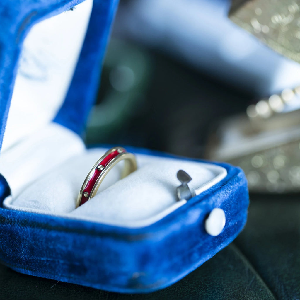 18k Red Enamel Band -- Ariel Gordon Jewelry
