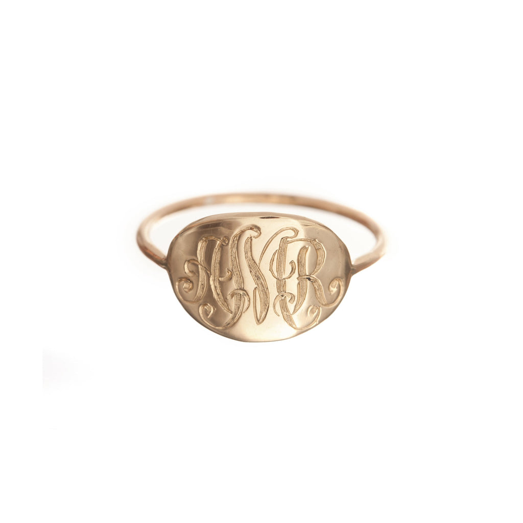 Hand Engraved Jewelry - Monogram Rings Monogram Rings