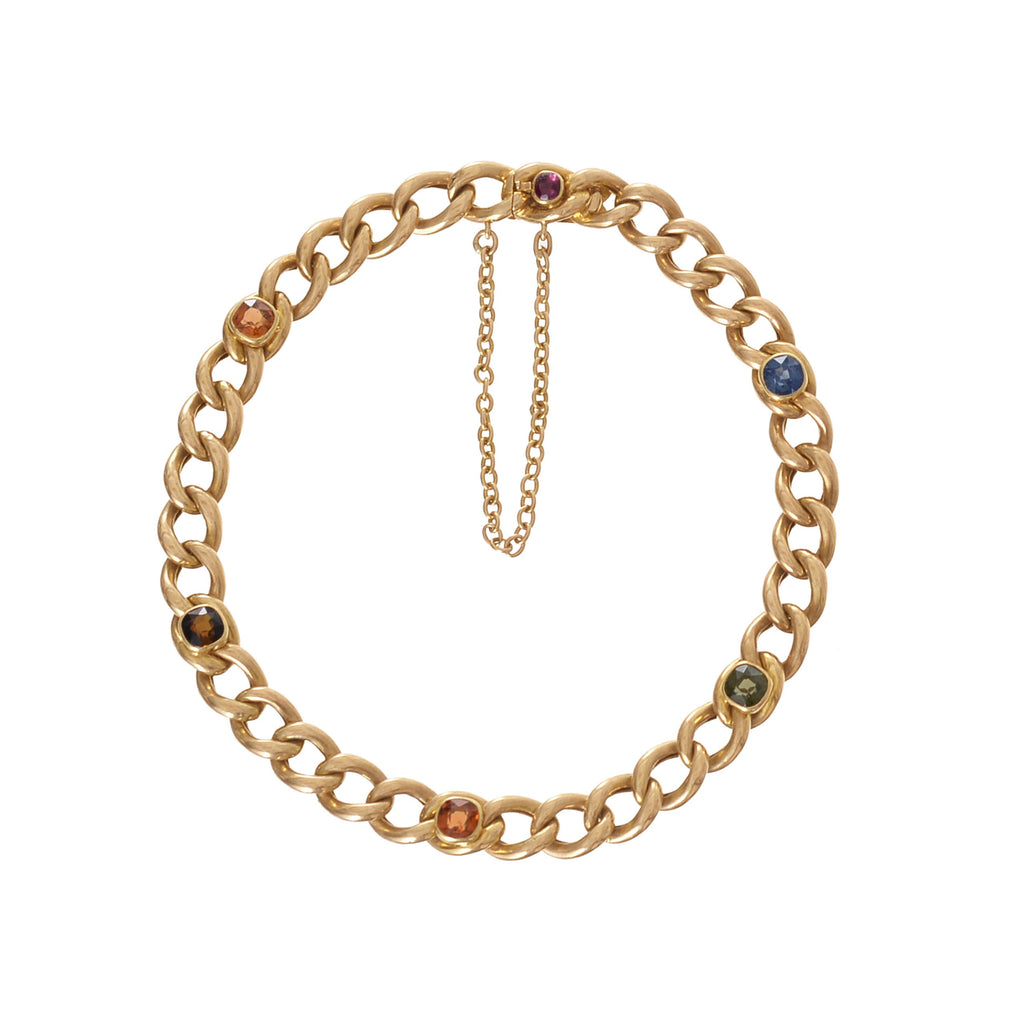 Victorian Multi-Gem Curb Bracelet -- Ariel Gordon Jewelry