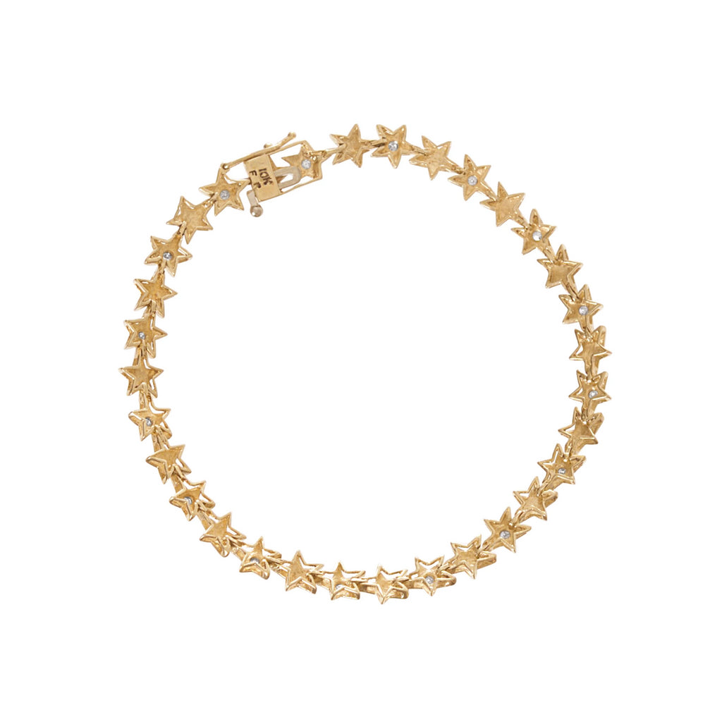 Gold Star and Diamond Tennis Bracelet -- Ariel Gordon Jewelry