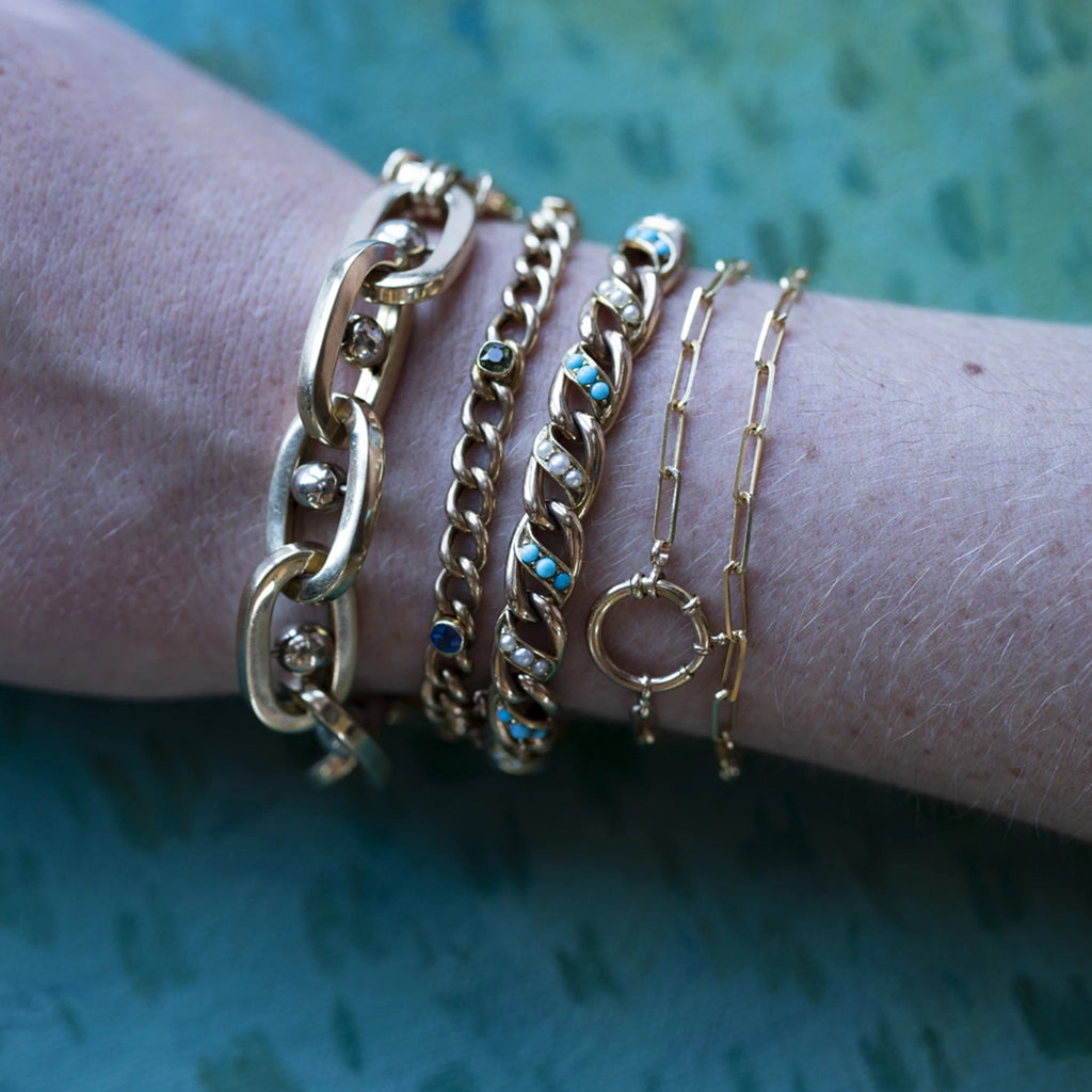 Victorian Multi-Gem Curb Bracelet -- Ariel Gordon Jewelry