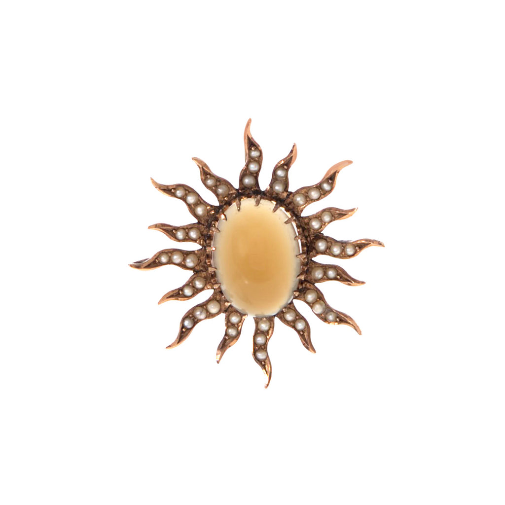 Moonstone and Pearl Sun Pendant -- Ariel Gordon Jewelry