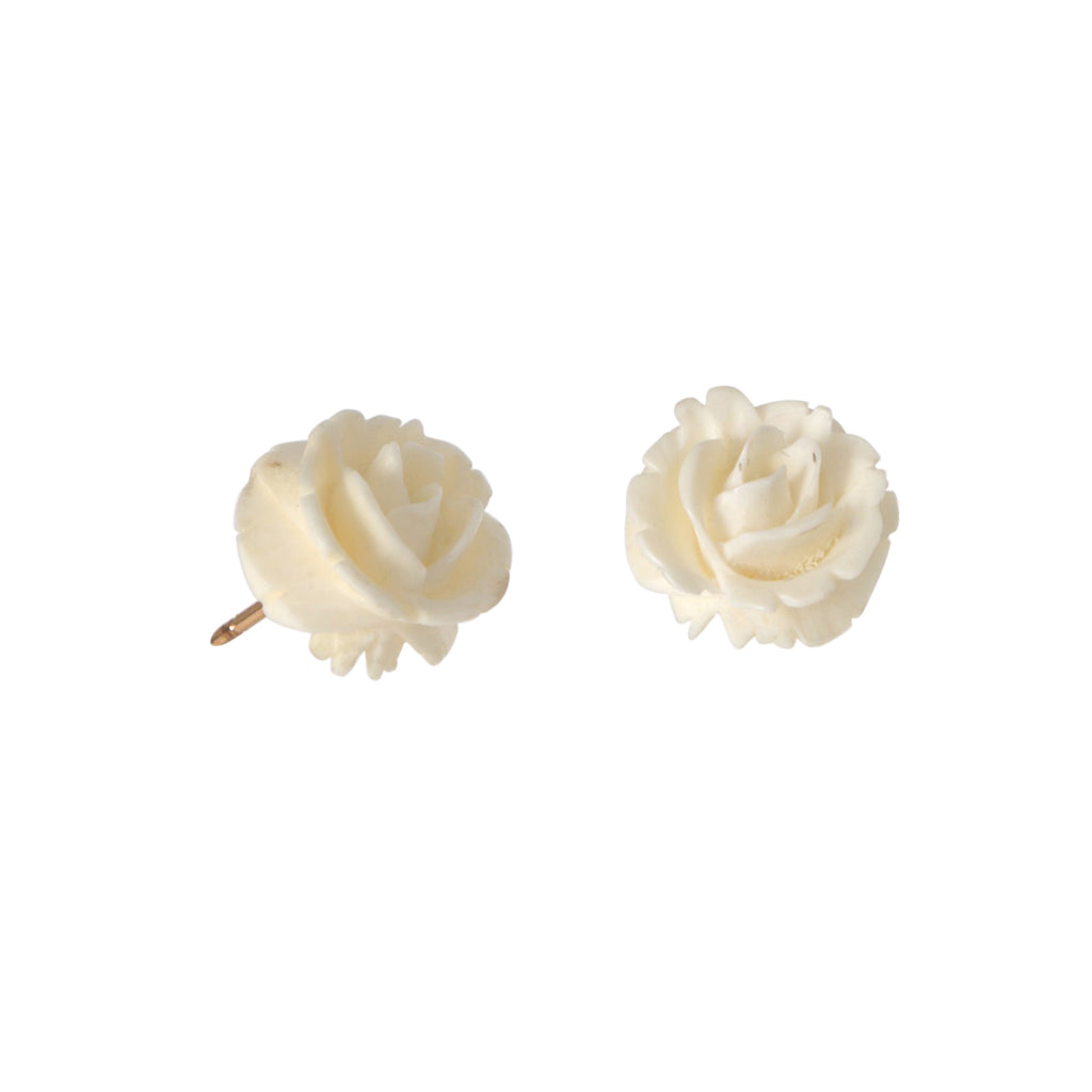 Carved Flower Earrings -- Ariel Gordon Jewelry