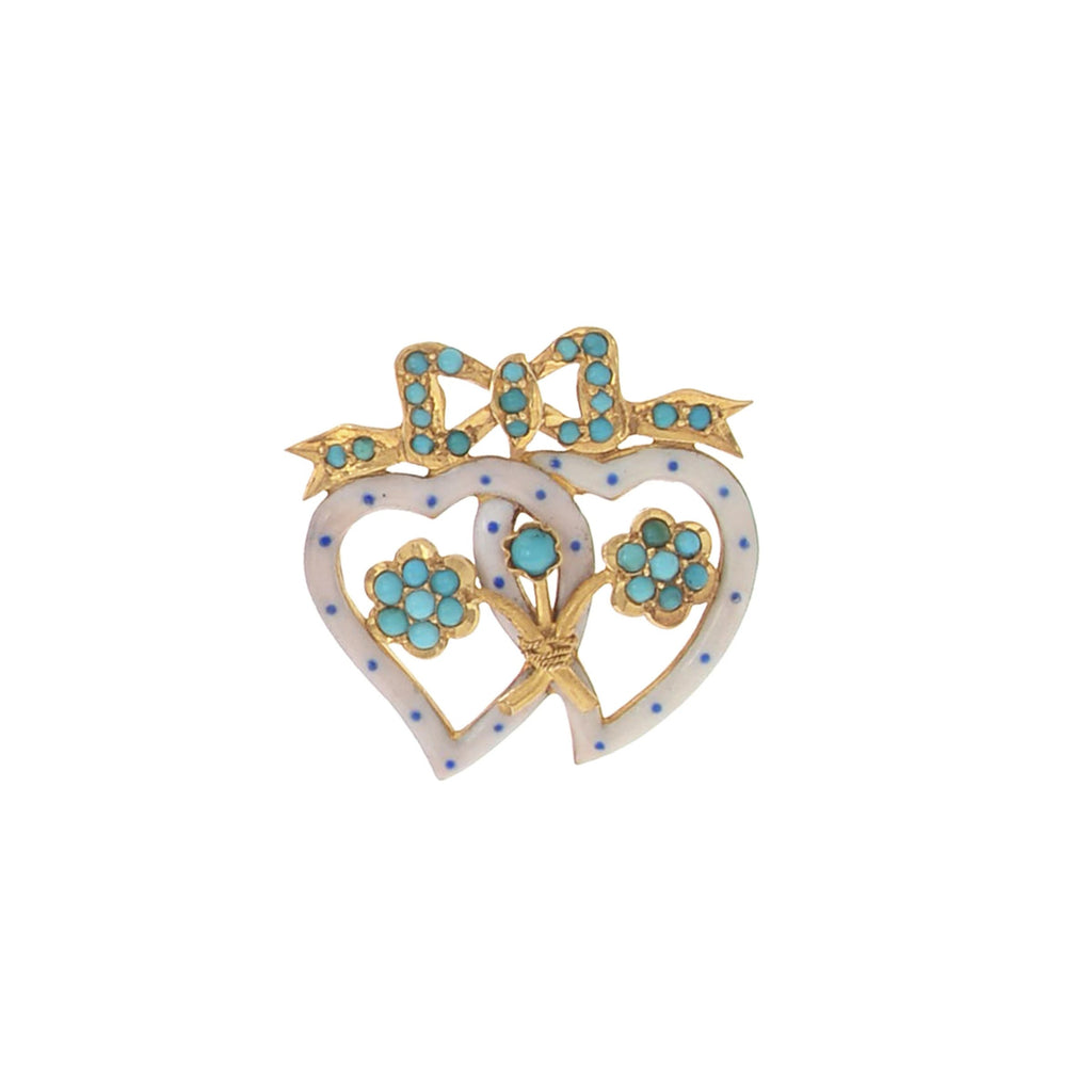 Victorian Enamel Entwined Hearts -- Ariel Gordon Jewelry