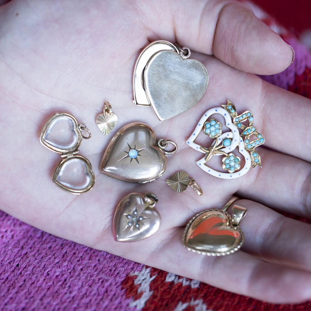 Engine Turned Heart Charm -- Ariel Gordon Jewelry