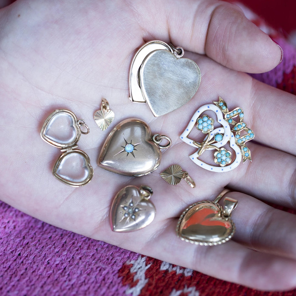 Victorian Crystal Heart Locket -- Ariel Gordon Jewelry