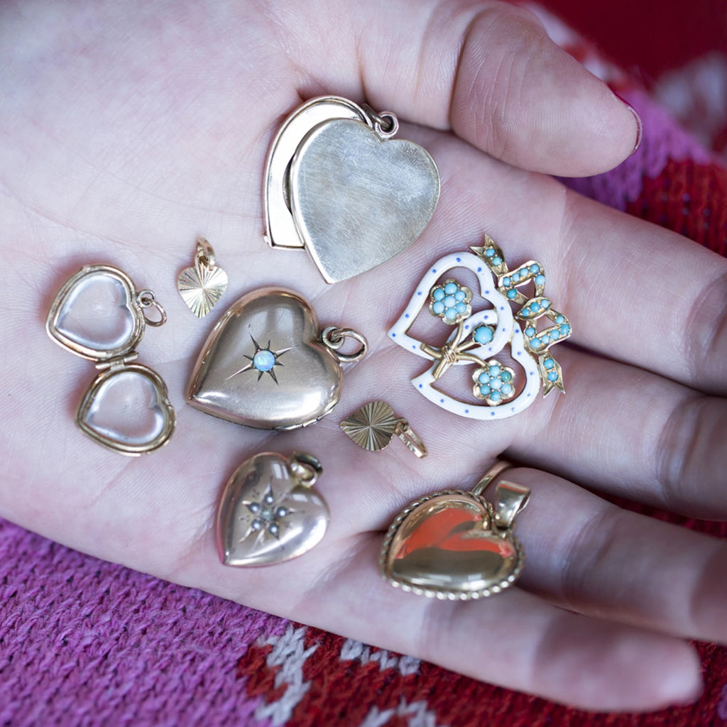 Victorian Enamel Entwined Hearts -- Ariel Gordon Jewelry