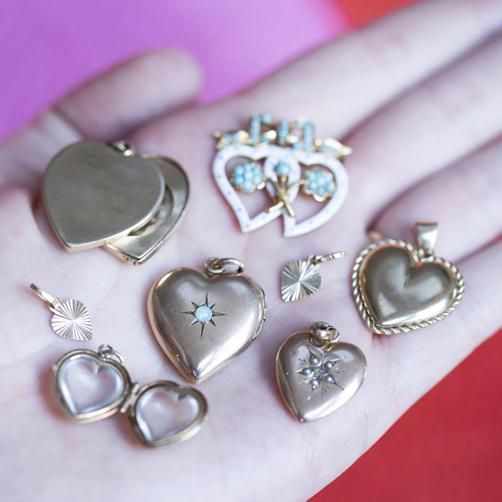 Victorian Enamel Entwined Hearts -- Ariel Gordon Jewelry