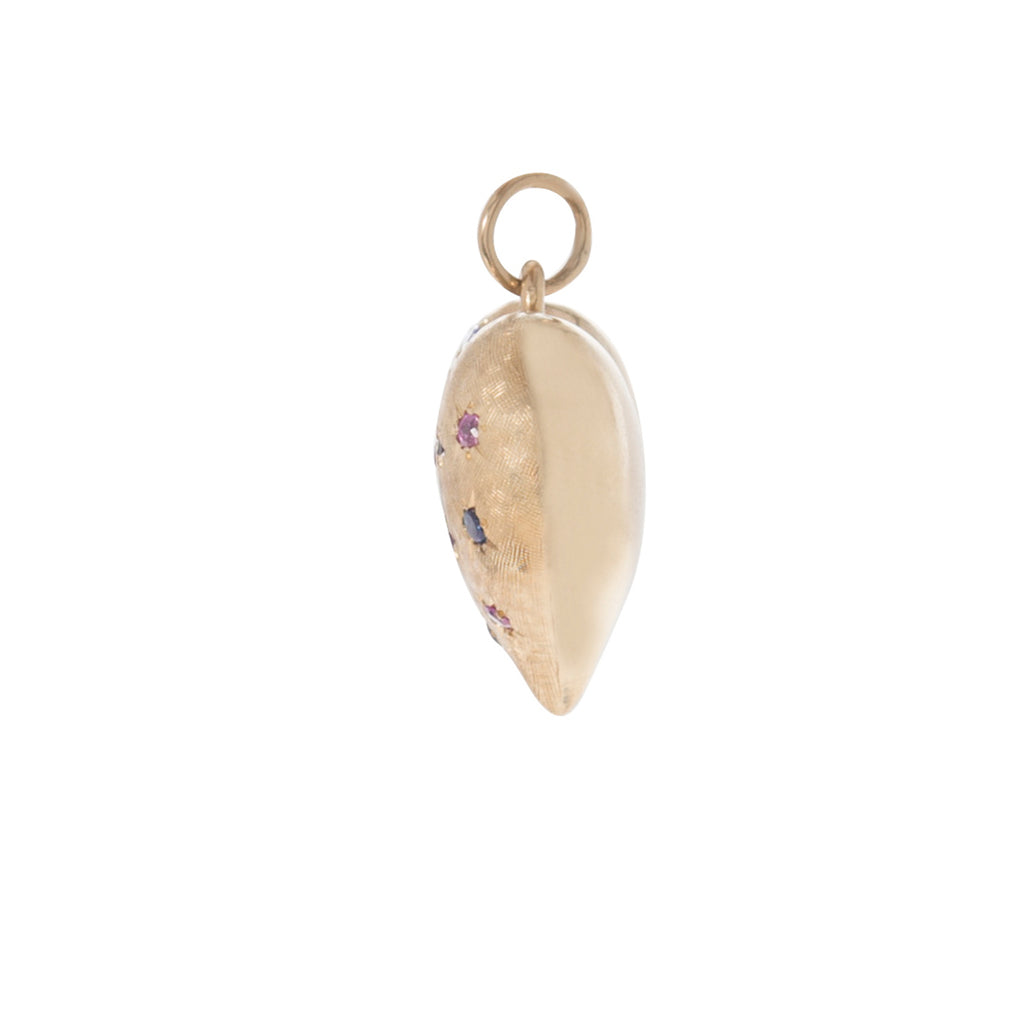 Ruby and Sapphire Puffed Heart -- Ariel Gordon Jewelry