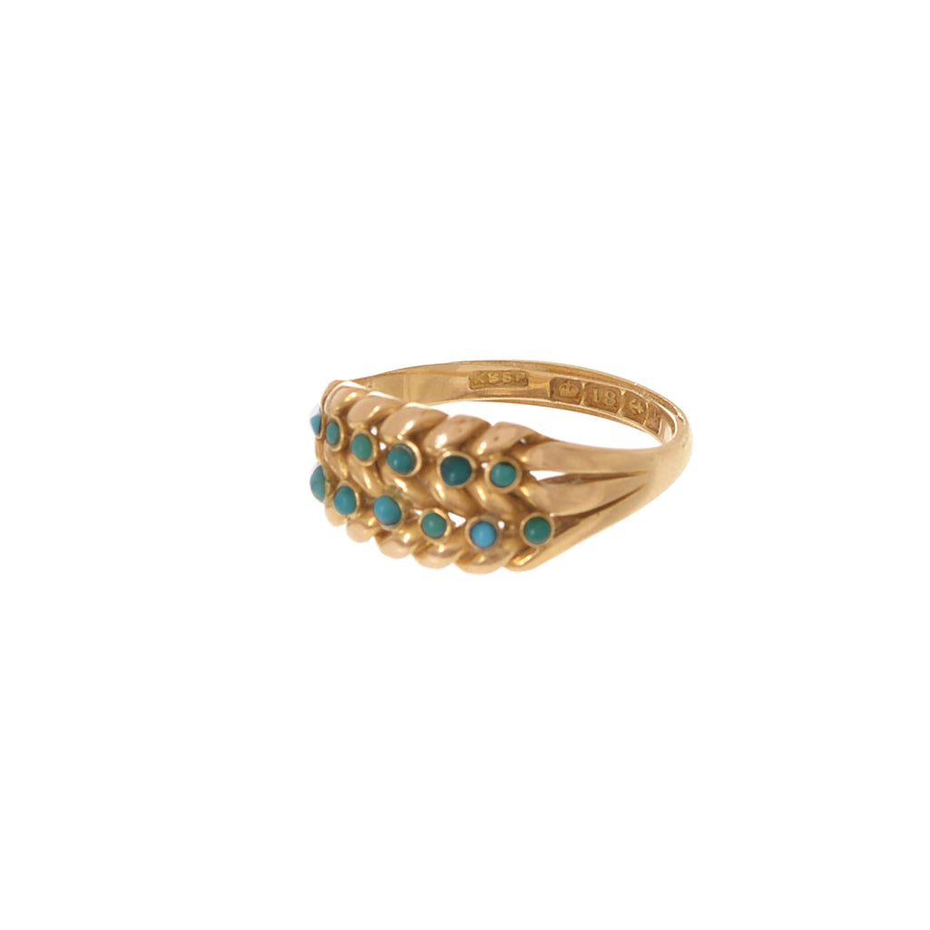 English Turquoise Braided Ring -- Ariel Gordon Jewelry