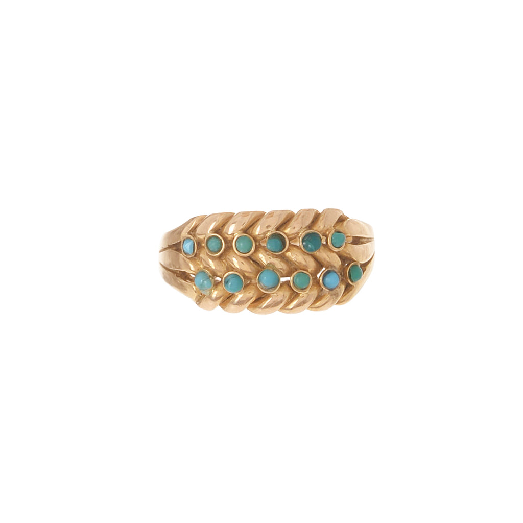 English Turquoise Braided Ring -- Ariel Gordon Jewelry